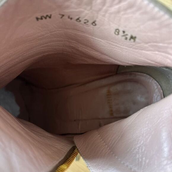 Stuart Weitzman Ankle Booties Womens 8:5 M Tan Nubuck Leather Tasseled Side Zip - Picture 12 of 13